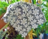Belle floral dentelle coton polyester blanc-noir 
