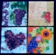 Lot de 4 serviettes divers en papier motif "le raisin est le fruit de la vigne et graine de café" 33 cm x 33 cm 3 plis 