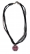 Collier organza noir avec cabochon synthétique * fillette avec son nœud dans les cheveux * 