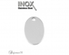 1 pendentif ovale 24x17mm acier inoxydable breloque plaque lot m01862 