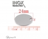 1 pendentif ovale 24x17mm acier inoxydable breloque plaque lot m01862 