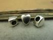 10 métal argenté vieilli , 7mmx8mmx9mm , cardiaques pêche, perles perforées , c4511 
