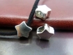 10 métal argenté vieilli , 7mm * 11mm , 4.5mm trou , pentagram perles macroporeuses , c5638 