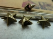10 bronze, 15mm * 15mm- trou 5mm , pentagram perforé perles c7273 