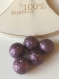 Lot 5 perles synthétiques forme ronde effet givré violet 15mm 