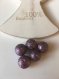 Lot 5 perles synthétiques forme ronde effet givré violet 15mm 