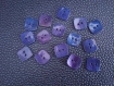 10x boutons en nacre coquillage naturelle bleu carrés 13mm x 13mm 