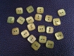 10x boutons en nacre coquillage naturelle ton vert carrés 13mm x 13mm 