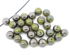 10 perles vertes et gris métallisé acrylique 10mm 