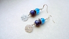 Boucles d'oreilles bleues ethniques & semi -précieuses~ médaillon lazuli ~ 