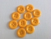 Boutons ronds 13 mm jaune d'or 4 trous lot de 10 