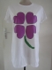 Tee shirt femme trèfle a 4 feuilles violet (porte bonheur).