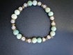 Bracelet en amazonite et jade blanche