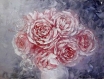 PÉtales de roses peinture huile au couteau