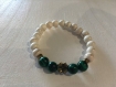 Bracelet perles naturelles malachites et  turquoises