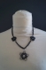 Collier en chaînette noir perles en fleurs fils électrique