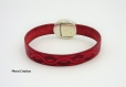 Bracelet femme en cuir rouge