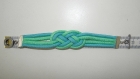 Bracelet noeud marin bleu et vert pastel
