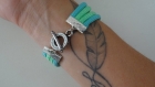Bracelet noeud marin bleu et vert pastel