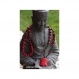 Collier angkor rouge et noir avec tête de bouddha