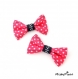 Clips chaussure noeud rose fuchsia et pois rockabilly