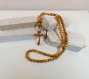 Grains d'olivier 7mm collier croix à pendentif unisexe 11c7