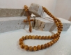 Grains d'olivier 7mm collier croix à pendentif unisexe 11c7