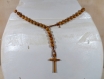 Grains d'olivier 7mm collier croix à pendentif unisexe 7mc7