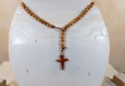 Grains d'olivier 7mm collier croix à pendentif unisexe 10c7
