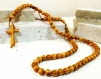 Grains d'olivier 7mm collier croix à pendentif unisexe 21c7