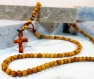 Grains d'olivier 4mm collier croix à pendentif unisexe 24c4