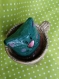 Bibelot chat dans une tasse «construis ton bonheur avec ton coeur»