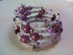 Bracelet à mémoire de de formes perles en verre mauve et violette