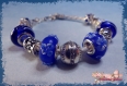 Bracelet européen perles en verre de murano strass 