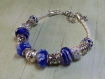 Bracelet européen perles en verre de murano strass 