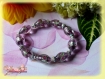 Bracelet en perles en verre de murano avec incrustation argentée et perles strass