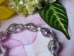 Bracelet en perles en verre de murano avec incrustation argentée et perles strass