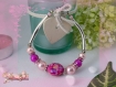 Bracelet fantaisie perles verre rose