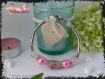 Bracelet fantaisie perle soufflée de murano fleurs roses