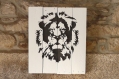 Tableau lion en relief et personnalisable, en bois de palette