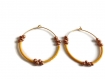 Boucles d'oreilles créoles  en perles miyuki. apprets dorés à l'or fin 24k