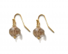 Dormeuses cristal -  laiton doré à l'or fin 24k - perles de boheme en verre - pendents d'oreilles - boucle courte