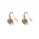 Dormeuses cristal -  laiton doré à l'or fin 24k - perles de boheme en verre - pendents d'oreilles - boucle courte