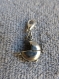 Mousqueton avec landau, poussette bebe - breloque charm en métal argenté - pour bracelet d’allaitement, au biberon ou au sein