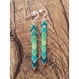 Boucles d'oreille ' arlequin ' (camaïeu de verts) - argent 925 & perles miyuki