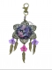 Porte-clef / bijou de sac galaxy rose, violet et noir - métal bronze