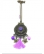 Collier pompons violets - métal bronze