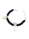 Bracelet coquillages et perles nacrées noires