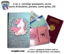 Protège passeport - porte cartes licorne 004