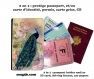 Protège passeport - porte cartes paon 01
